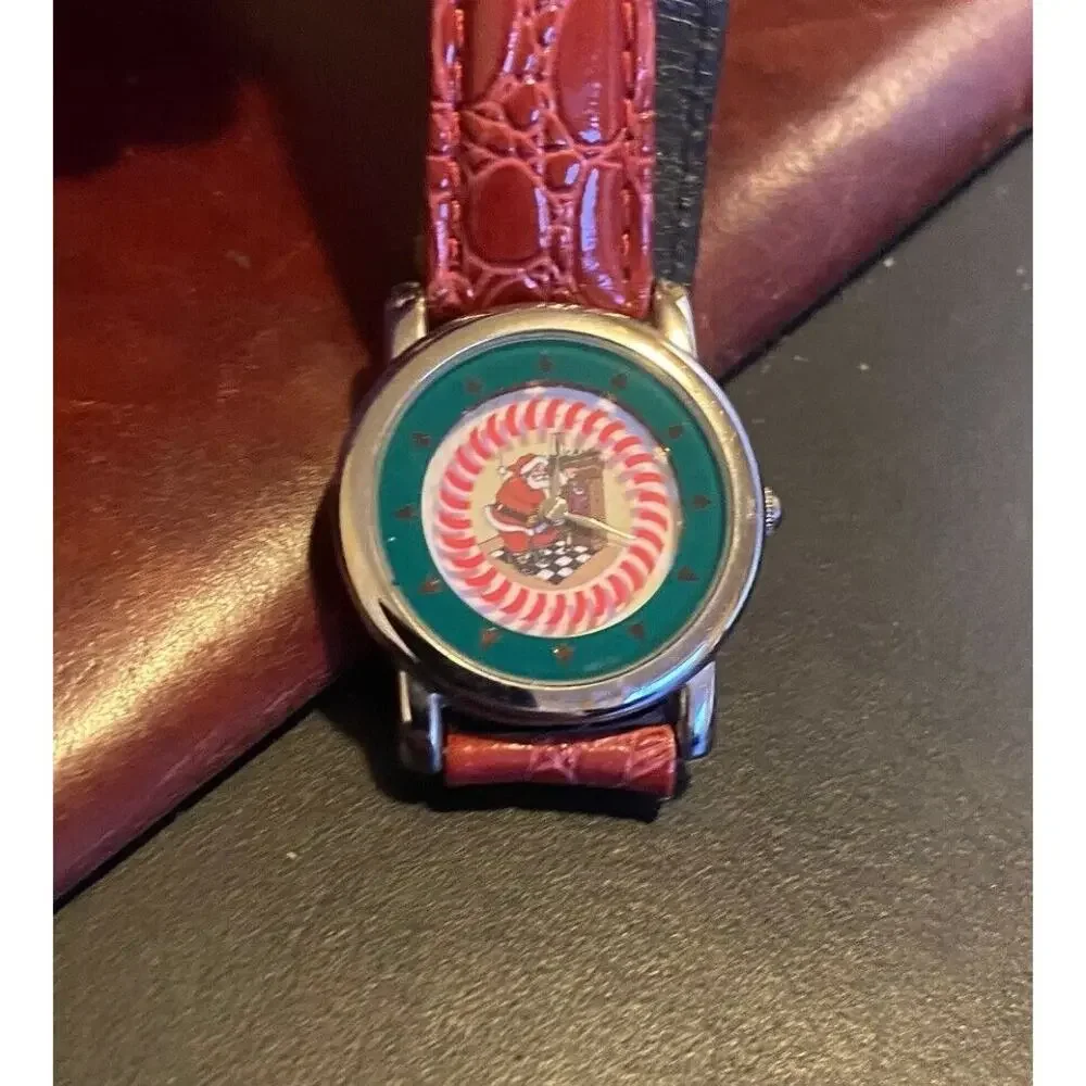 Women's 30mm Le Watch Christmas Watch, Silver Tone with Spinning Candy Cane